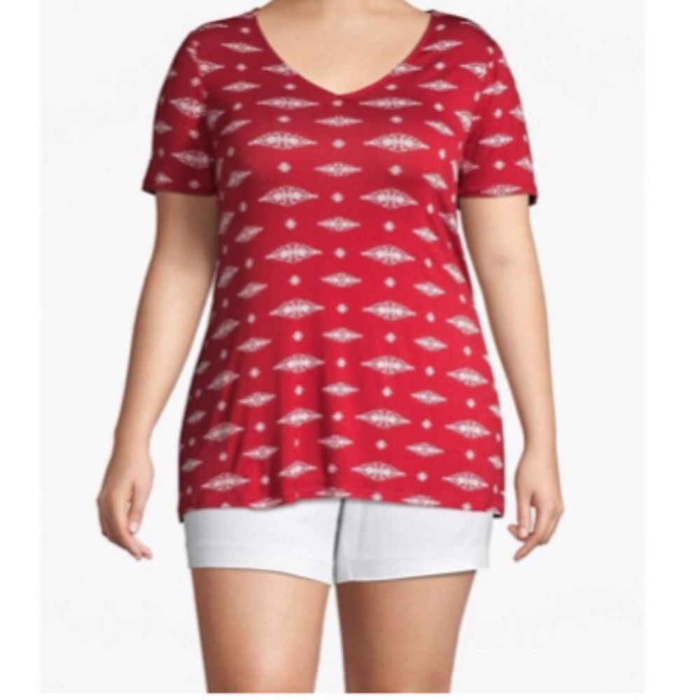 Lane Bryant Printed V-Back Plus Tee 22/24
